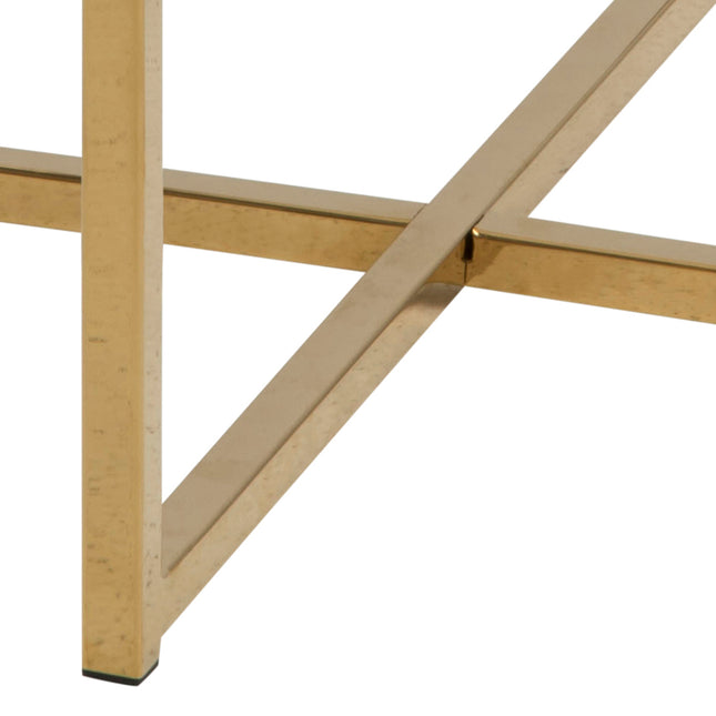 Alisma Side Table Round Marble Glass Top Gold 50cm Modern