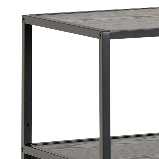 Seaford Wide Grey Steel Bookcase With 4 Grey Melamine Shelves