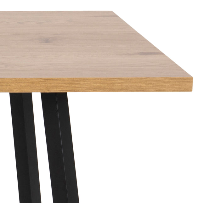Cenny Dining Table Oak Effect Metal Legs 160cm Industrial