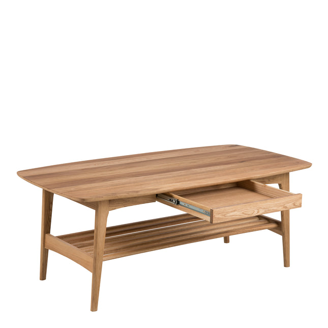 Emma Coffee Table Oak Veneer Scandinavian 130cm
