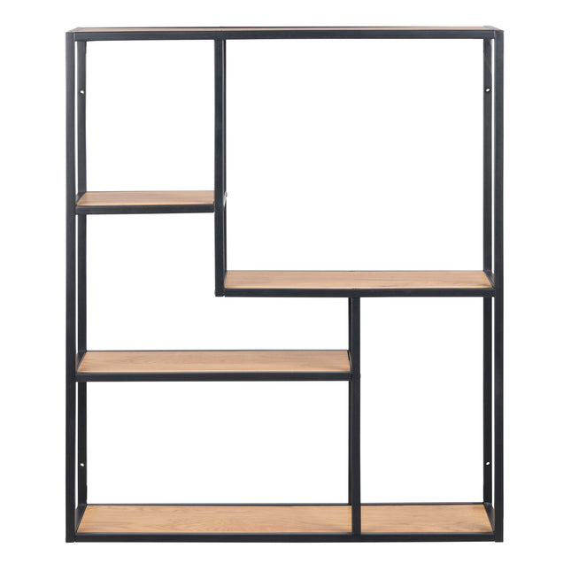 Seaford - Black Metal Wall Shelf with 3 Shelves