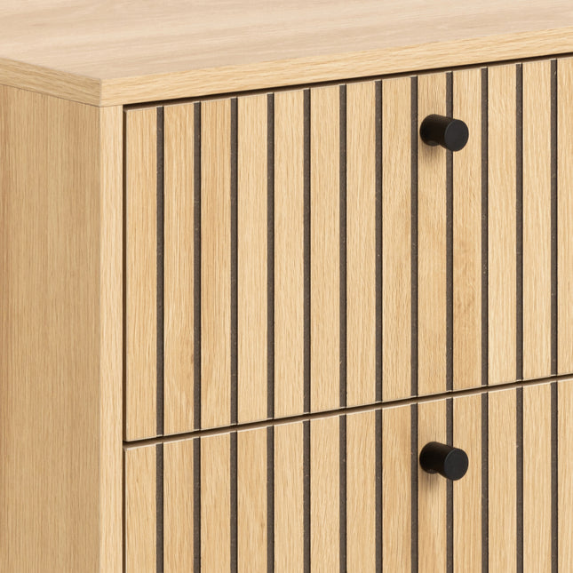 Albany Bedside Table 2 Drawers Lamella Front 70cm