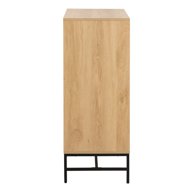 Albany Chest of 4 Drawers Oak Effect Metal Legs 100cm