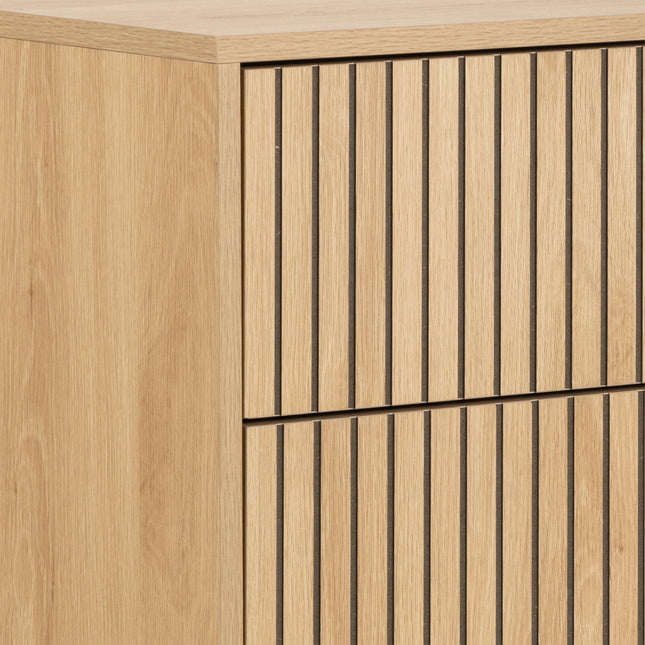 Albany Chest of 4 Drawers Oak Effect Metal Legs 100cm