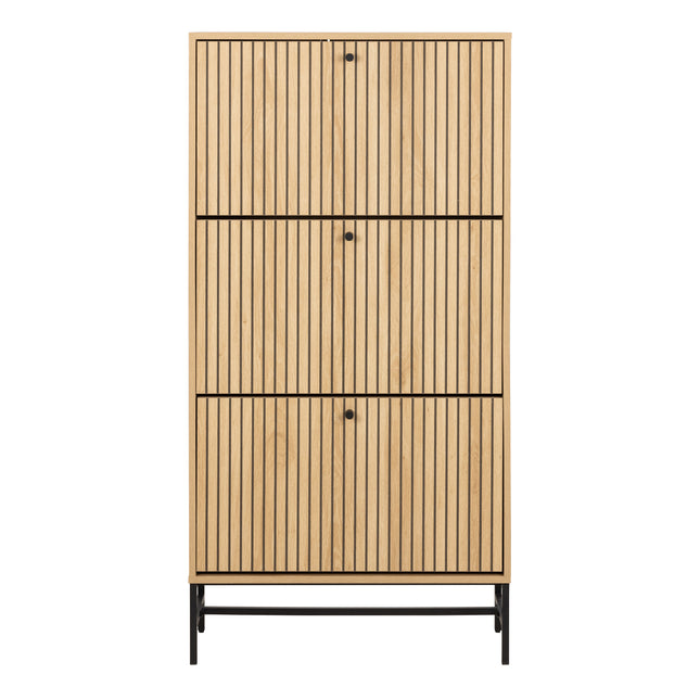 Albany Shoe Storage 3 Door Oak Effect Flip Down 72cm