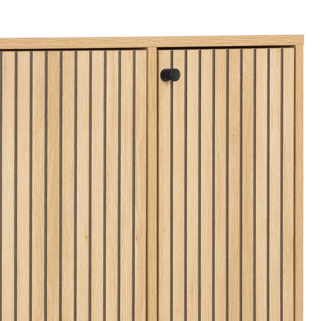 Albany Shoe Cabinet 4 Door Oak Effect Industrial 99cm Wide