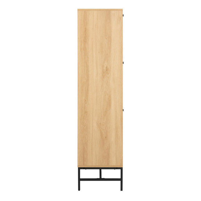 Albany Shoe Cabinet 4 Door Oak Effect Industrial 99cm Wide