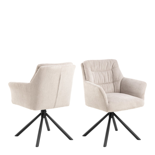 Alonso Dining Chair Swivel Upholstered with Armrests Set of