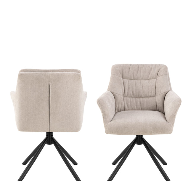 Alonso Dining Chair Swivel Upholstered with Armrests Set of