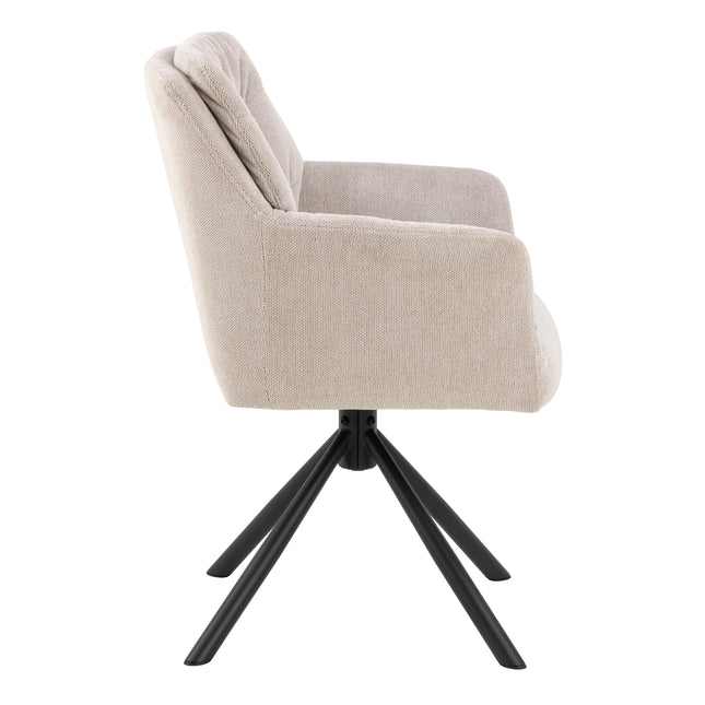 Alonso Dining Chair Swivel Upholstered with Armrests Set of