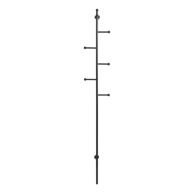 Aspen Wall Mounted Coat Rack Steel Black 171cm