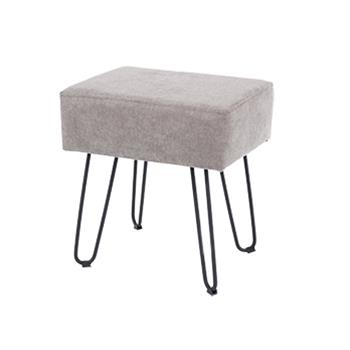 Accessories - Upholstered Rectangular Stool - Black Metal Legs