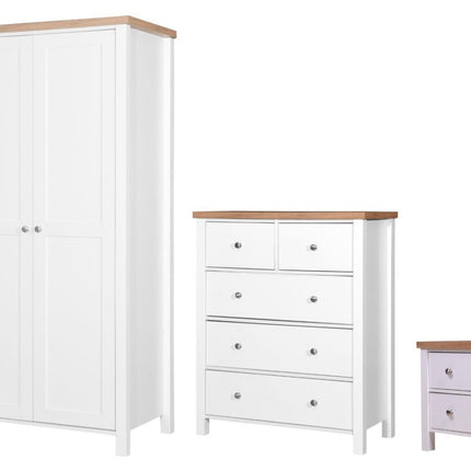 Astbury - 3 Piece Bedroom Set - 5 Drawer Chest - White