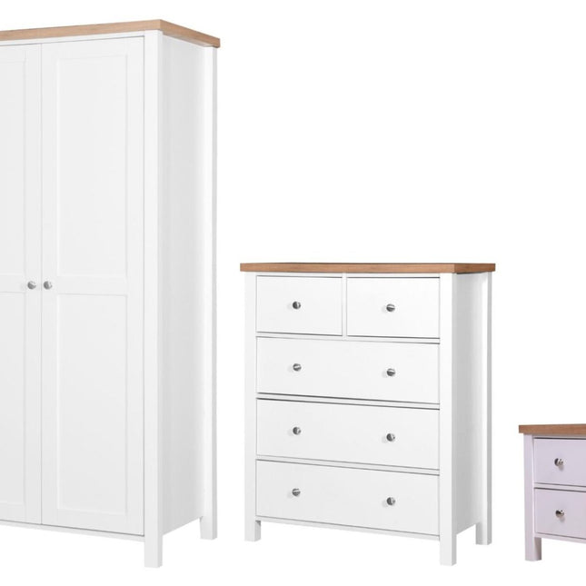 Astbury - 3 Piece Bedroom Set - 5 Drawer Chest - White