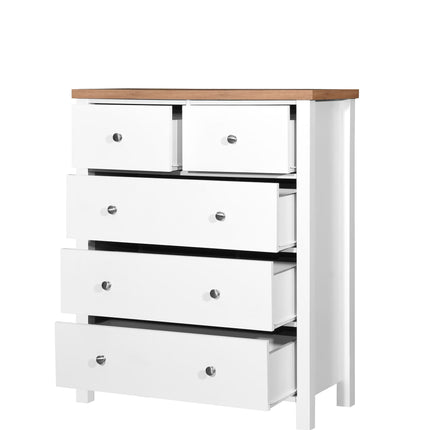 Astbury - 3 Piece Bedroom Set - 5 Drawer Chest - White
