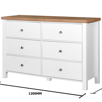 Astbury - 3 Piece Bedroom Set - 6 Drawer Chest - White