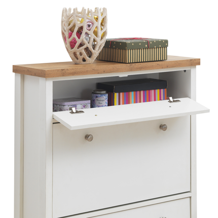 Astbury - 3 Tier Shoe Cabinet - White 