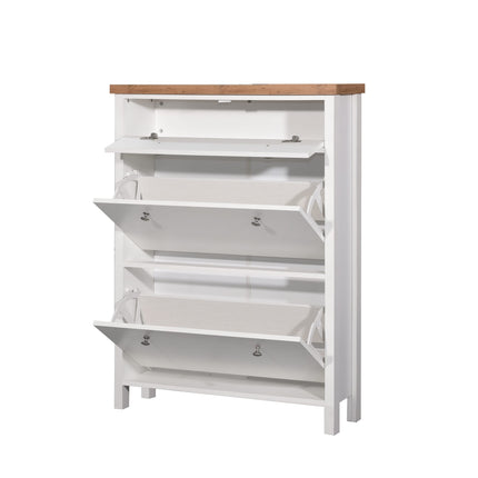 Astbury - 3 Tier Shoe Cabinet - White 