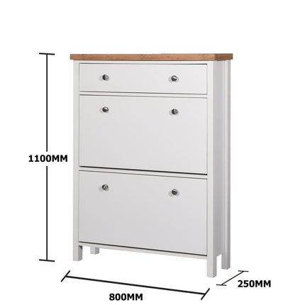 Astbury - 3 Tier Shoe Cabinet - White 