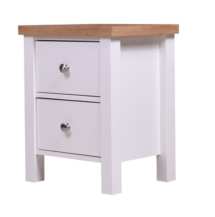 Astbury - Bedside Table - 2 Drawers - White