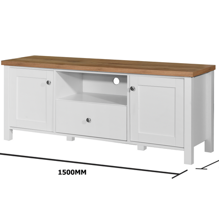 Astbury - TV Unit - 2 Doors & 1 Drawer - White
