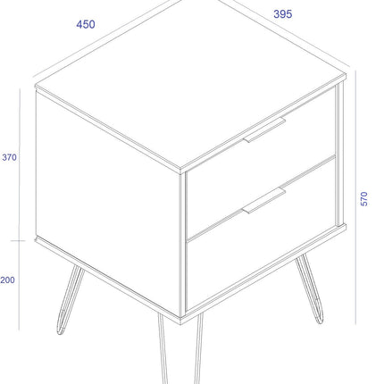 Augusta - 2 Drawer Bedside Cabinet
