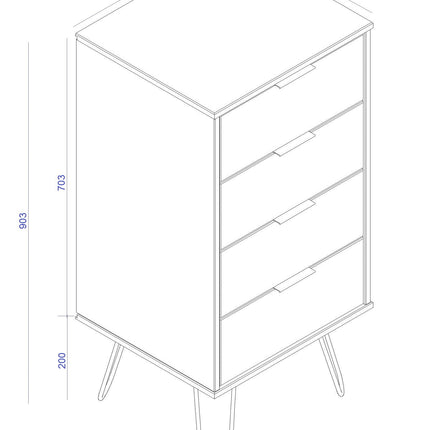 Augusta - 4 Drawer Narrow Chest of Drawers