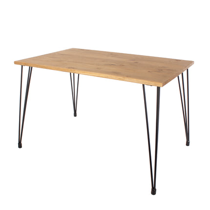 Augusta - Durable Rectangular Dining Table - Metal Hairpin Legs
