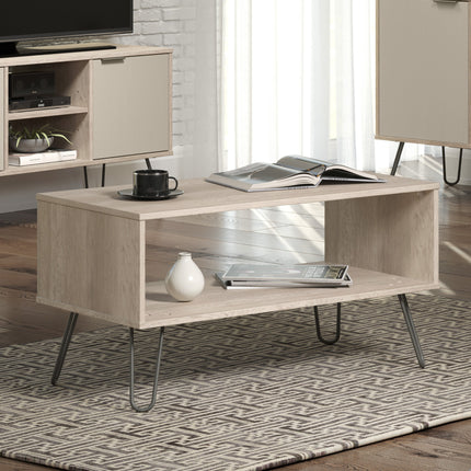 Augusta - Industrial Style Open Coffee Table - Under-Shelf