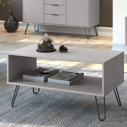 Augusta - Industrial Style Open Coffee Table - Under-Shelf