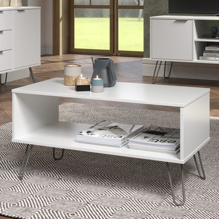 Augusta - Industrial Style Open Coffee Table - Under-Shelf