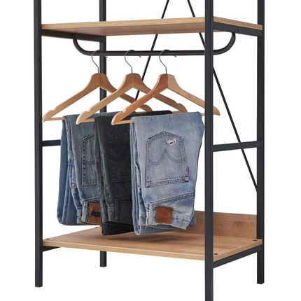 Claire - 3 Shelf Open Wardrobe - Riviera Oak