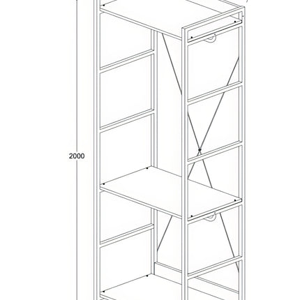 Claire - 3 Shelf Open Wardrobe - Riviera Oak