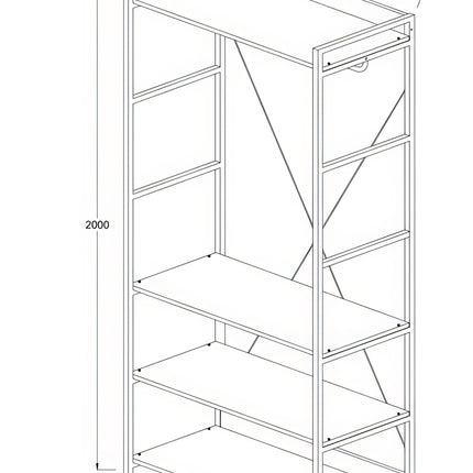 Claire - 4 Shelf Open Wardrobe - Riviera Oak