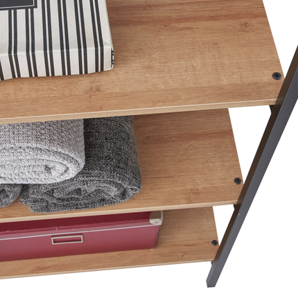 Claire - 4 Shelf Open Wide Wardrobe - Riviera Oak