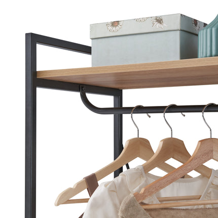 Claire - 4 Shelf Open Wide Wardrobe - Riviera Oak