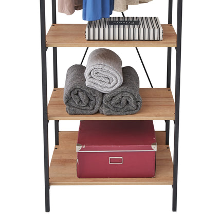 Claire - 4 Shelf Open Wide Wardrobe - Riviera Oak