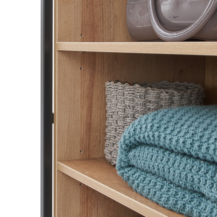 Claire - 5 Shelf Open Wardrobe - Riviera Oak