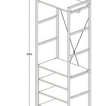 Claire - 5 Shelf Open Wardrobe - Riviera Oak