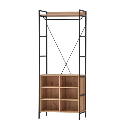 Claire - 8 Shelf Open Wardrobe - Riviera Oak