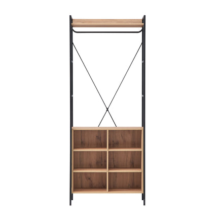 Claire - 8 Shelf Open Wardrobe - Riviera Oak
