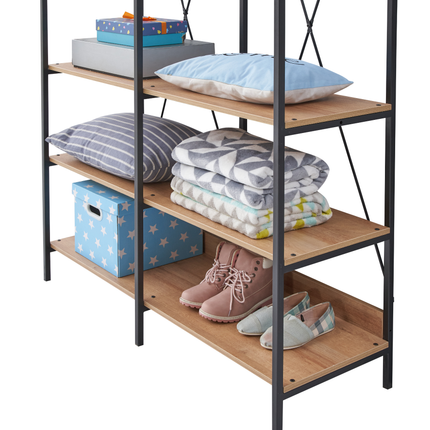 Claire - 8 Shelf Open Wardrobe - Riviera Oak