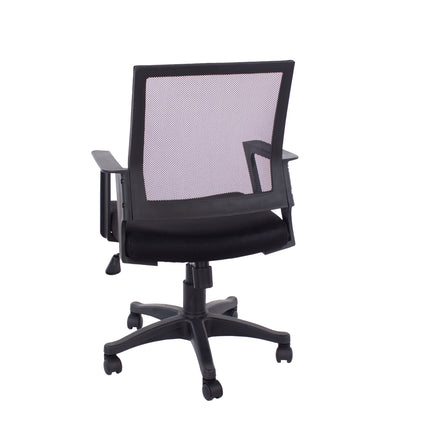 Contemporary - Black Home Office Chair - Mesh Back - Fabric Seat