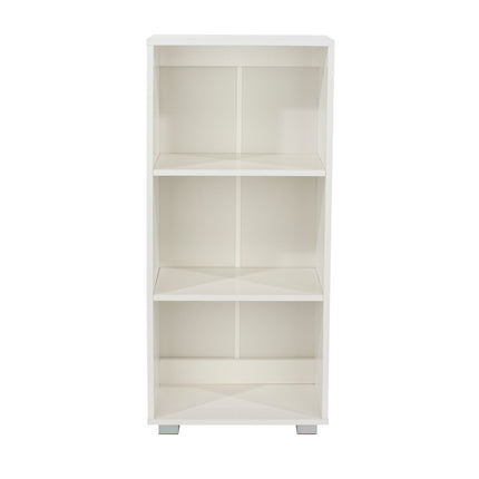 Contemporary - Compact Low Narrow Bookcase - Glossy White Finish