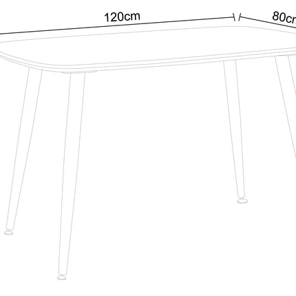 Contemporary - Dining Table with Steel Legs and Adjustable Feet
