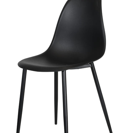 Contemporary - Durable Plastic Curved Dining Chairs - Set of 2