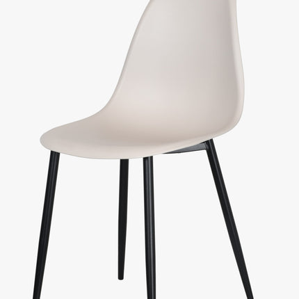 Contemporary - Durable Plastic Curved Dining Chairs - Set of 2