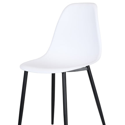 Contemporary - Durable Plastic Curved Dining Chairs - Set of 2