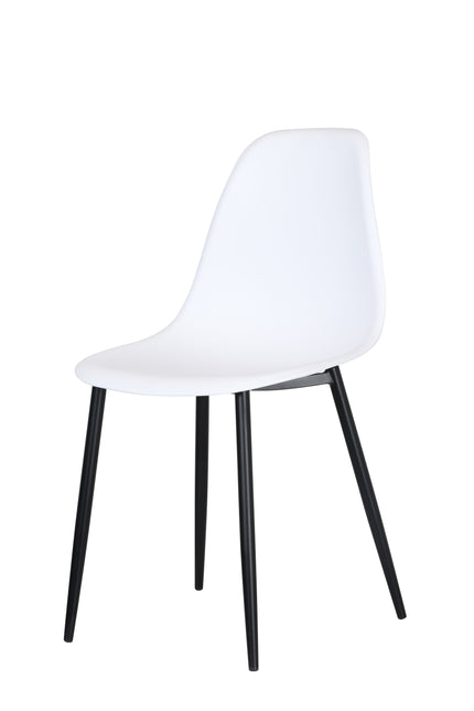 Contemporary - Durable Plastic Curved Dining Chairs - Set of 2
