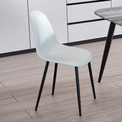 Contemporary - Durable Plastic Curved Dining Chairs - Set of 2